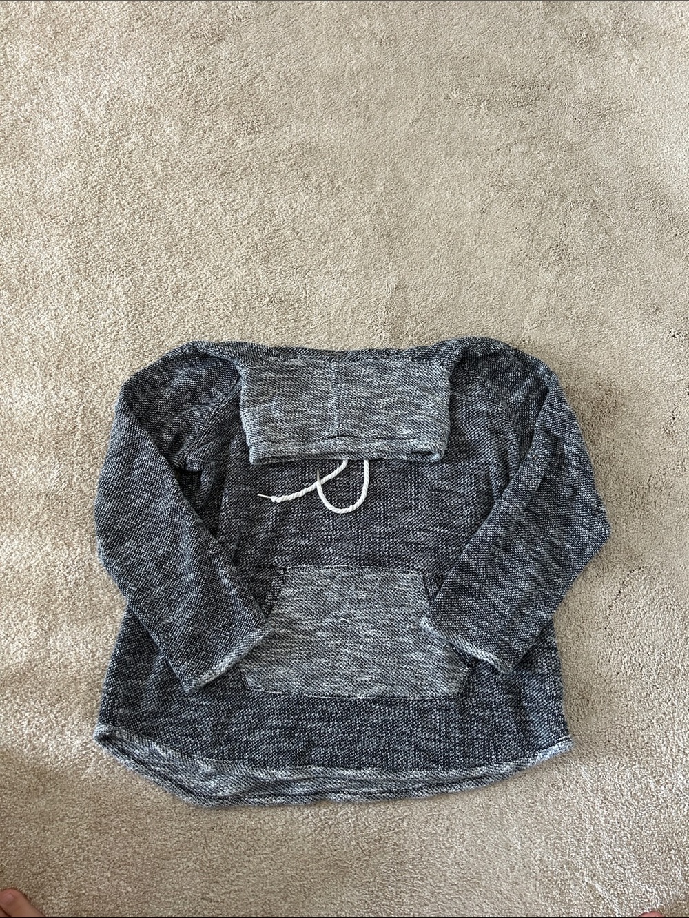 Women's Marled Charcoal Cowl Neck Pullover Sweater